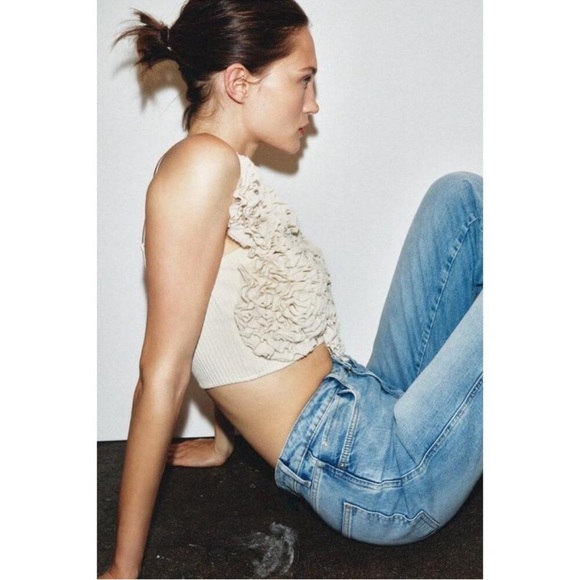 ZARA FLOWER CROP TOP - Picture 3 of 8